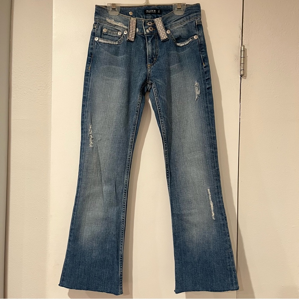 Allen B. by Allen Schwartz Low-rise Flare Jeans with Rhinestone Accents Size 26